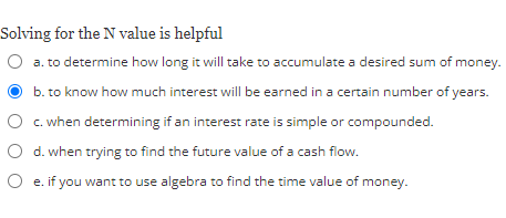 which one is the right answer? Solving for the N value