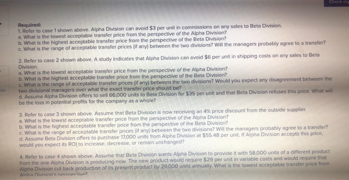 within the same company. The managers of both divisions are evaluated based