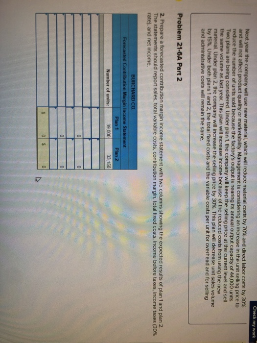 margin and net income LO P2, A1 This year Burchard Company sold