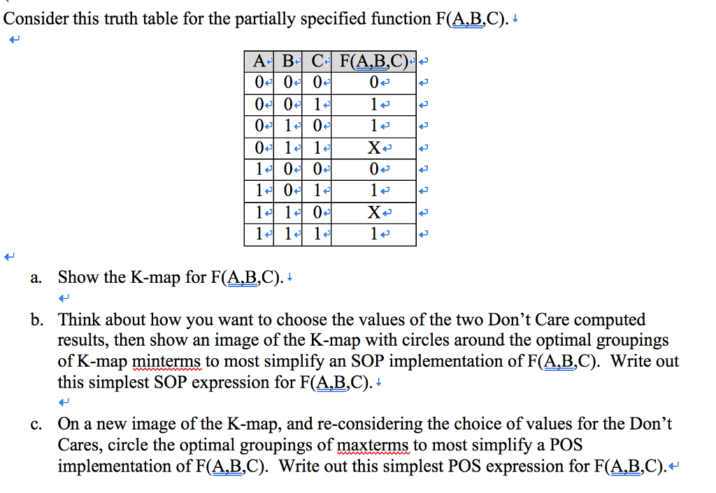 Consider this truth table for the partially specified function F(A,B,C)- A-BCFA,BC)