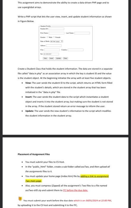 PHP page and to use superglobal arrays. Write a PHP script that