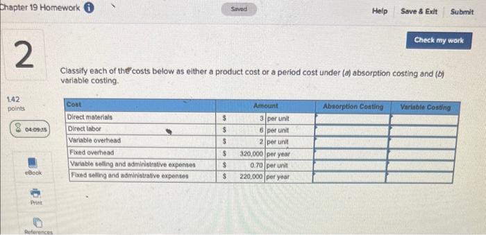 Please fill in the table fast for a thumbs up Classify each