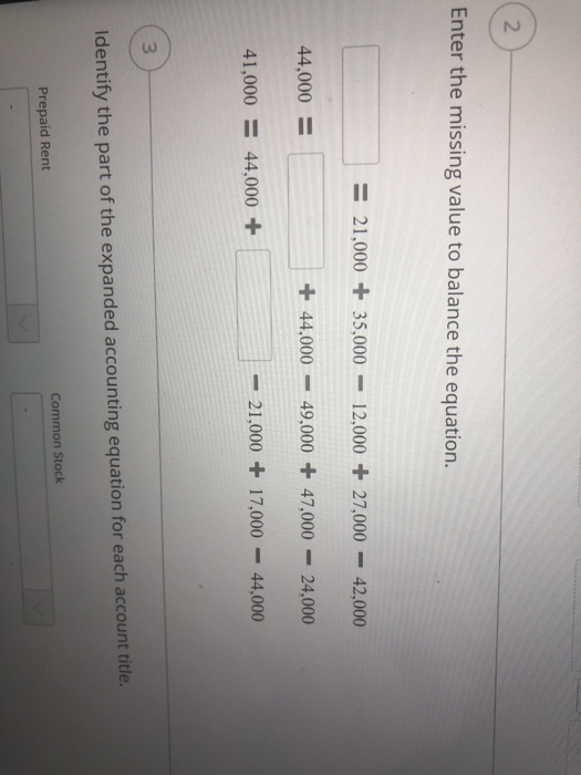  2 Enter the missing value to balance the equation. E 21,000+
