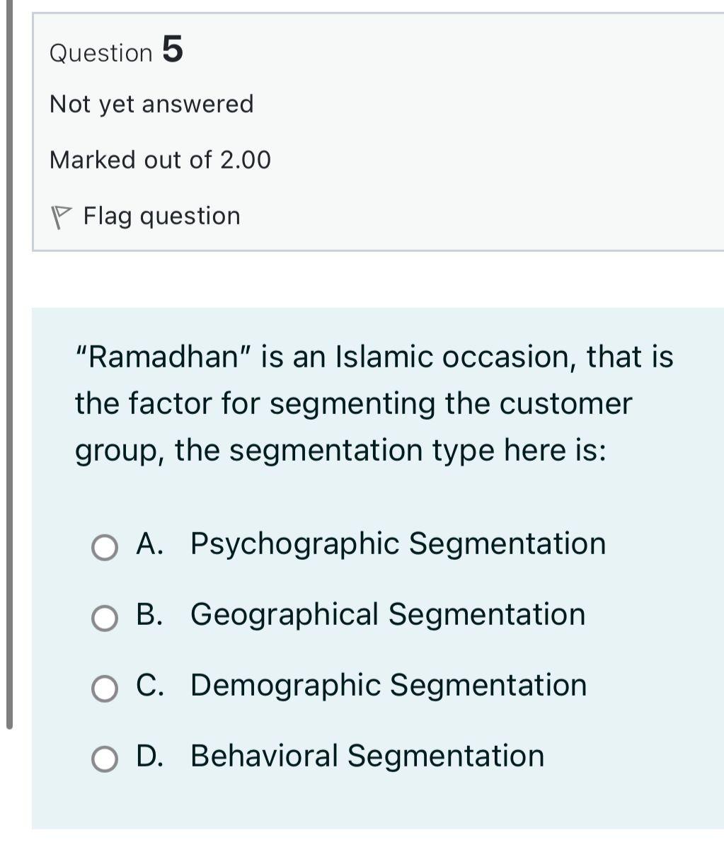 Flag question Knowledge of consumer behavior can be: O A. An important