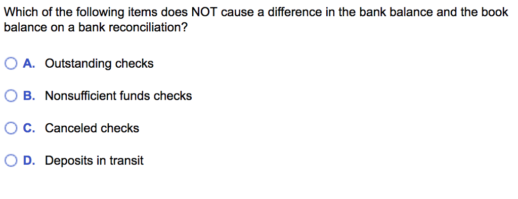  Which of the following items does NOT cause a difference in