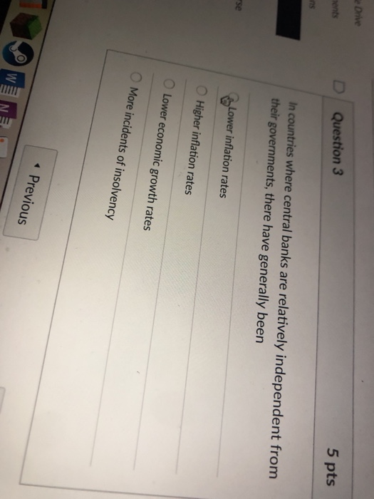  5 pts e Drive D/ Question 3 ents ns In countries