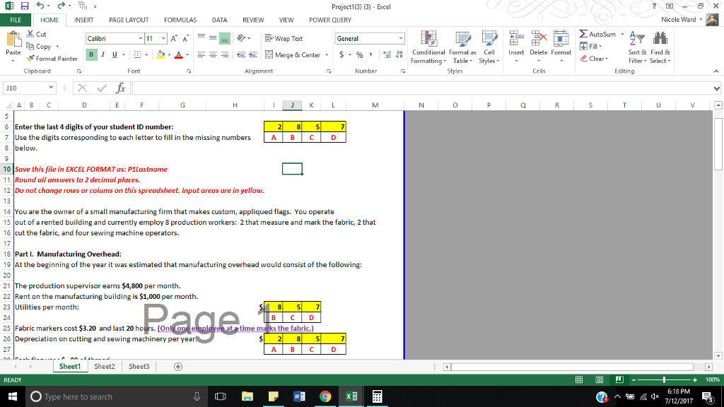 Project1(3) (3) Excel FILE HOME INSERT PAGE LAYOUTFORMULAS DATA REVIEW VIEW