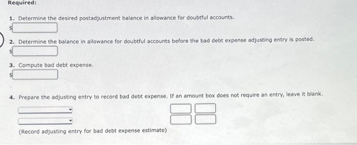 of the year, Tennyson Auto Parts had an accounts recelvable balance of