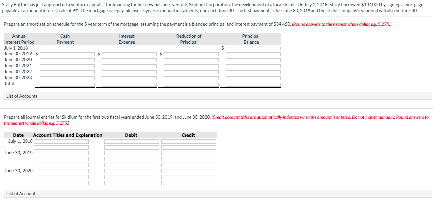  Stacy Button has just approached a venture capitalist for financing for