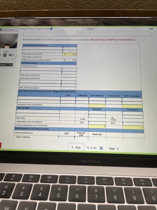 information applies to the questions displayed below The following partially completed process