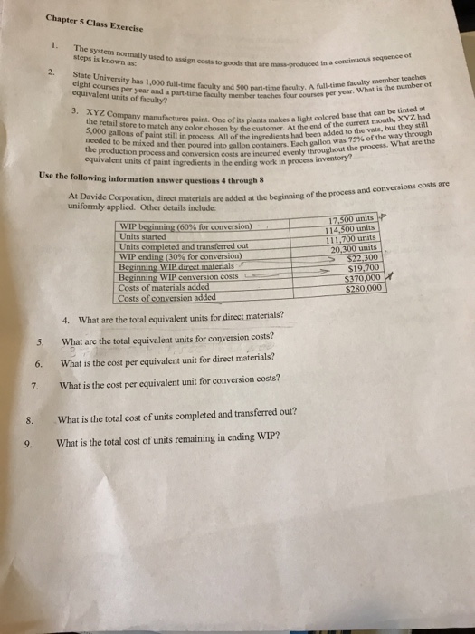  Chapter 5 Class Exercise 1. The system normally used to assign