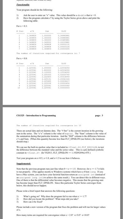 this program, let's calculate the Taylee series expansion foe the exponential functioe: