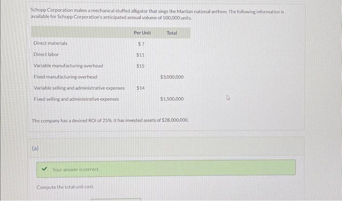 i need help answering question C) markup percentage using total cost