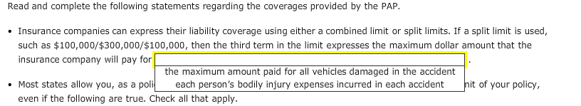 other blanks are as followed: A: an automobile accident or an act