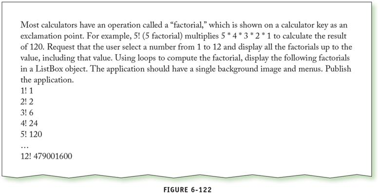 Microsoft Visual Basic Question ration called a "factorial," which is shown on