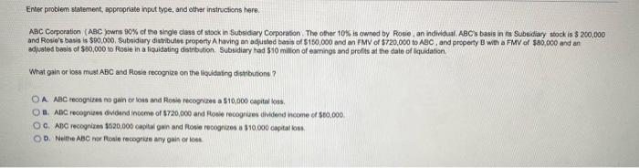  Enter problem statement appropriate input type, and other instructions here. ABC