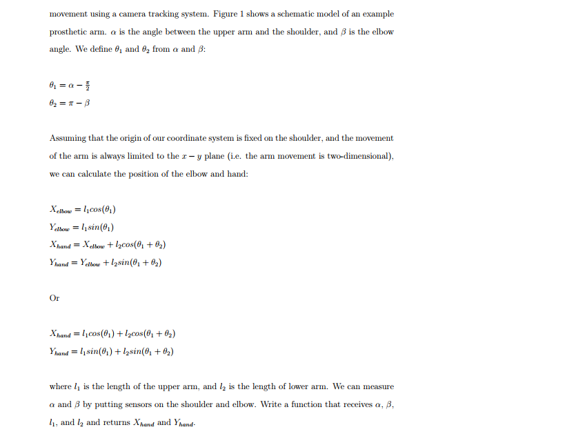 by hand writing. thanks Figure 1: Schematic of a Prosthetic Arm. Adapted