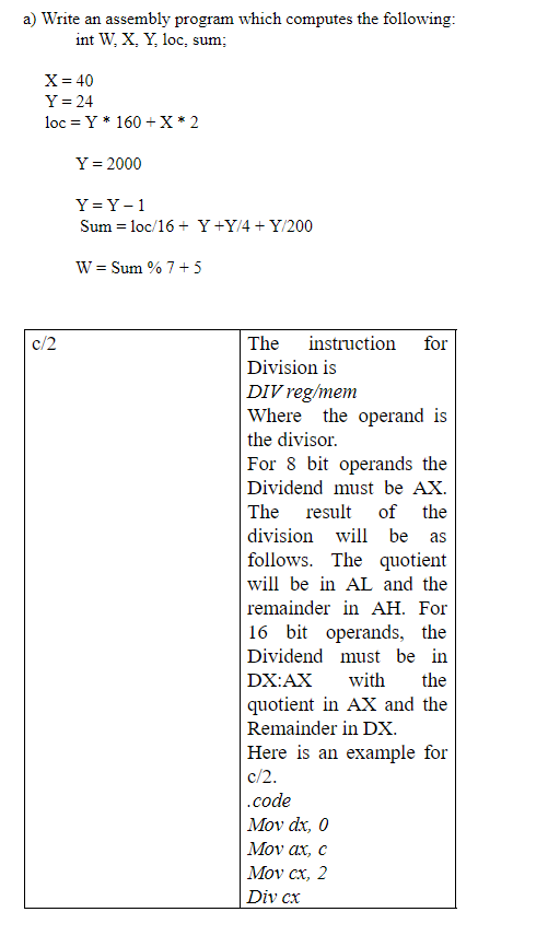 fix this assembly language formula. The output should be 9 when it