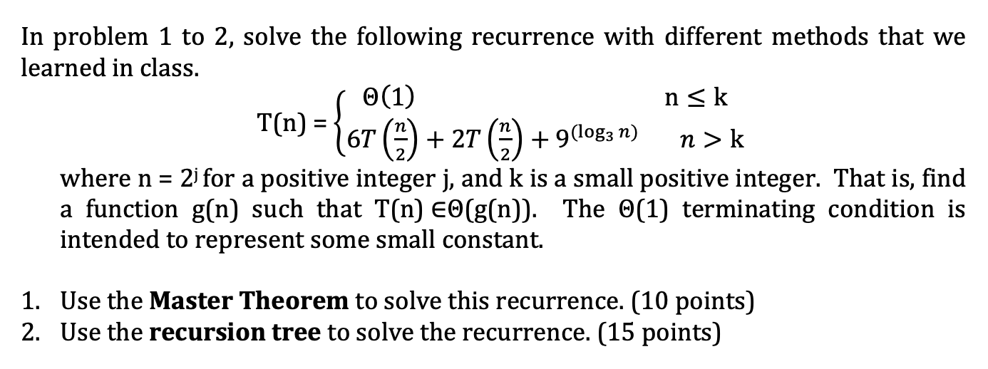 Analysis of Algorithm course Please print or write neatly (1) To