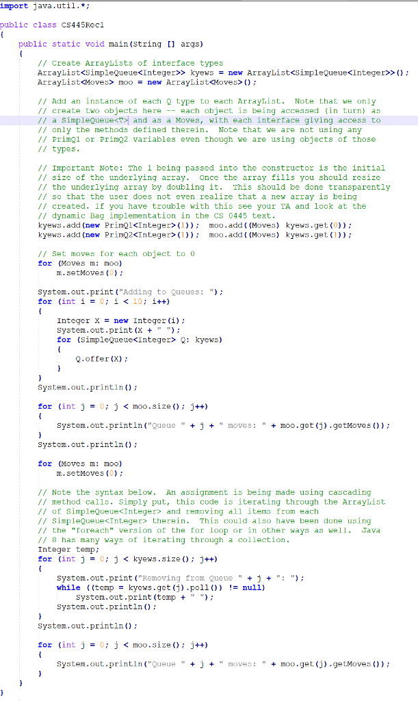 the SimpleQueue interface. This interface contains the 5 methods above and is