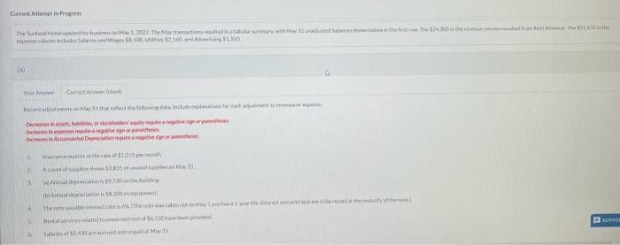 i need help with part b) only find the adjusted balance for