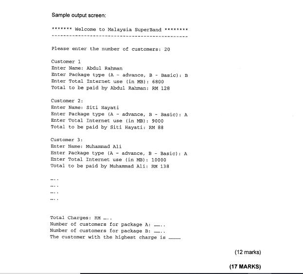 broadband company, Malaysia SuperBand charges its customers according to the type of