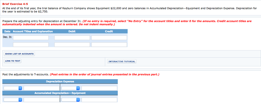  Please solve this problem, Brief Exercise 4-5 At the end of