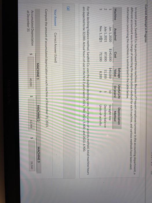  Current Attempt in Progress In recent years, Sandhill Co. has purchased