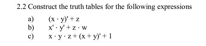 * = AND , + = OR ' = NOT Precedence is