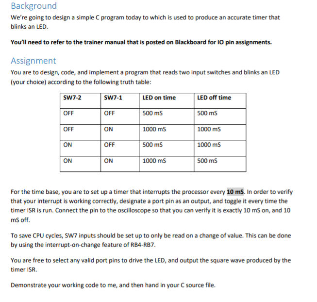  Background We're going to design a simple C program today to