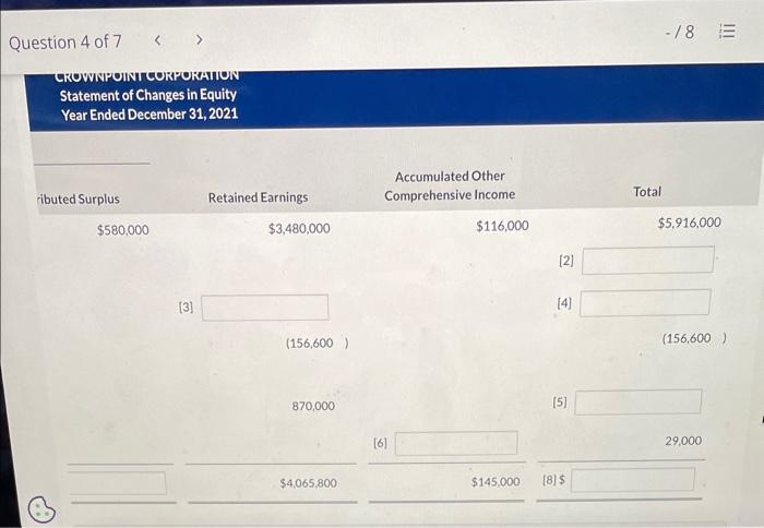 missing amounts. (Enter negative amounts using either a negative sign preceding the
