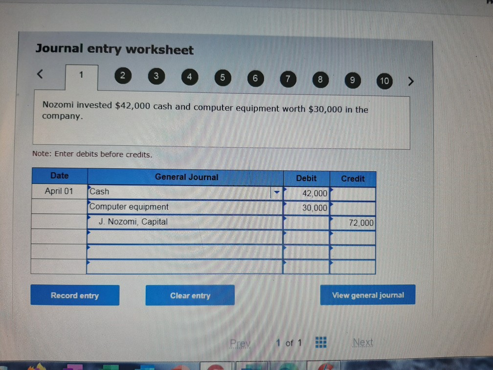 Jiro Nozomi created a new travel agency, Adventure Travel. The following transactions