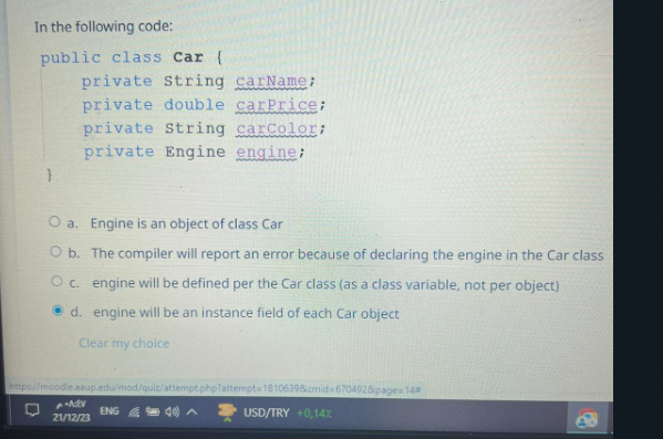 In the following code: public class car { private string carName;