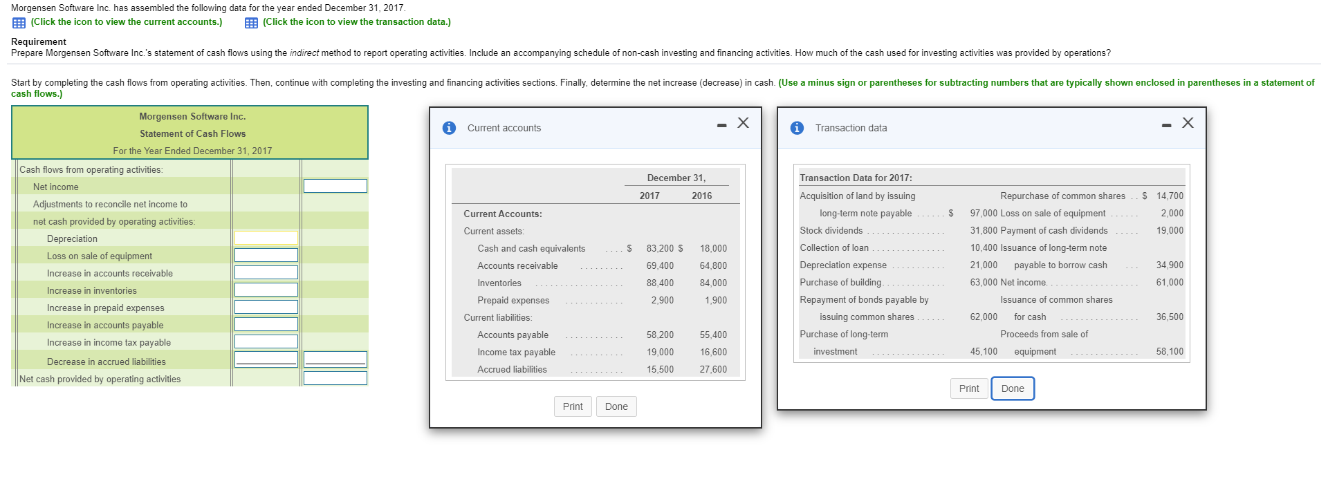 year ended December 31, 2017 P: (Click the icon to view the