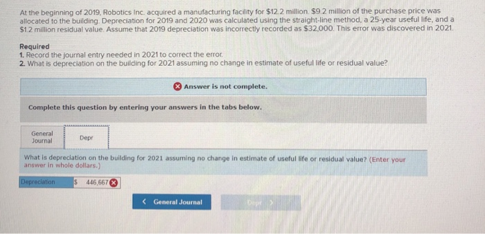 2019, Robotics Inc. acquired a manufacturing facility for $12.2 million $9.2 million