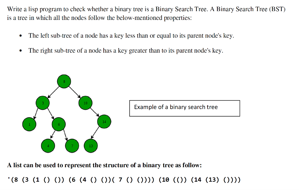  Write a lisp program to check whether a binary tree is