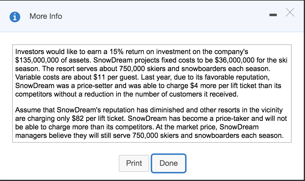 Thank you. S25-3 (similar to) I Question Help Snow Dream operates a