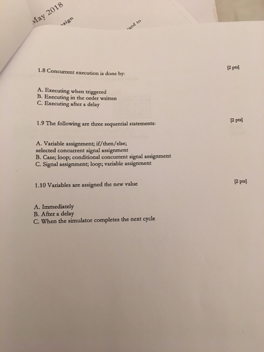 interrupts and nonmaskable interrupts? 5 pts A) What is the name given