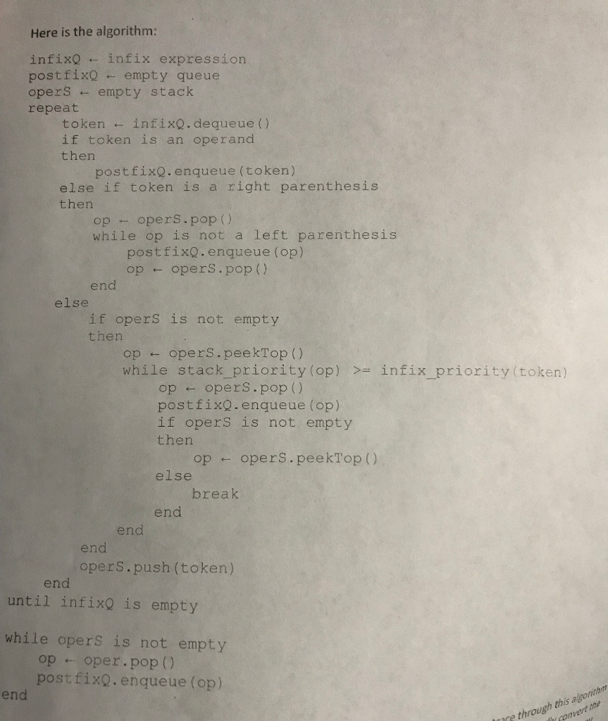 Infix, prefix, Postfix expression in Java using Queue & Stacks. . I