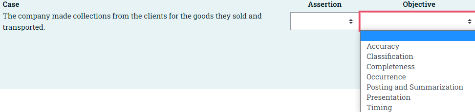 the options shown above that fit the case Case The company made