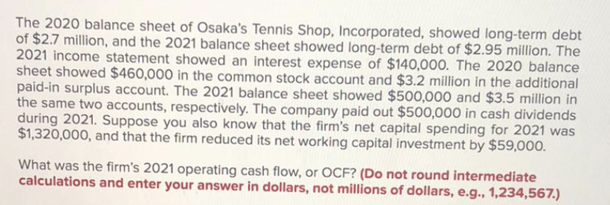  Please write the solution steps The 2020 balance sheet of Osaka's