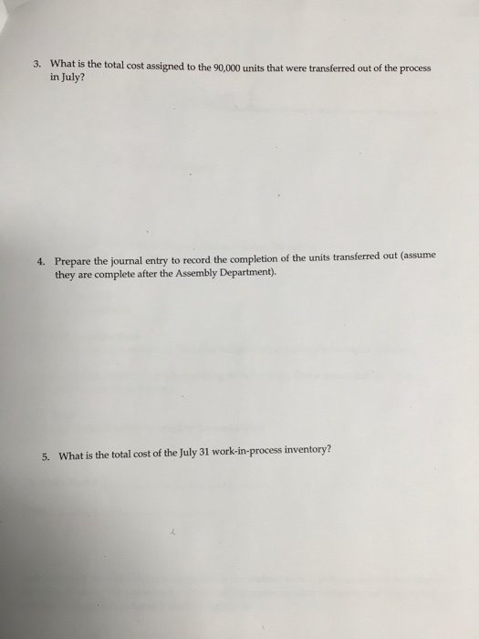 process cost accounting system and a weighted-average cost flow assumption. The department