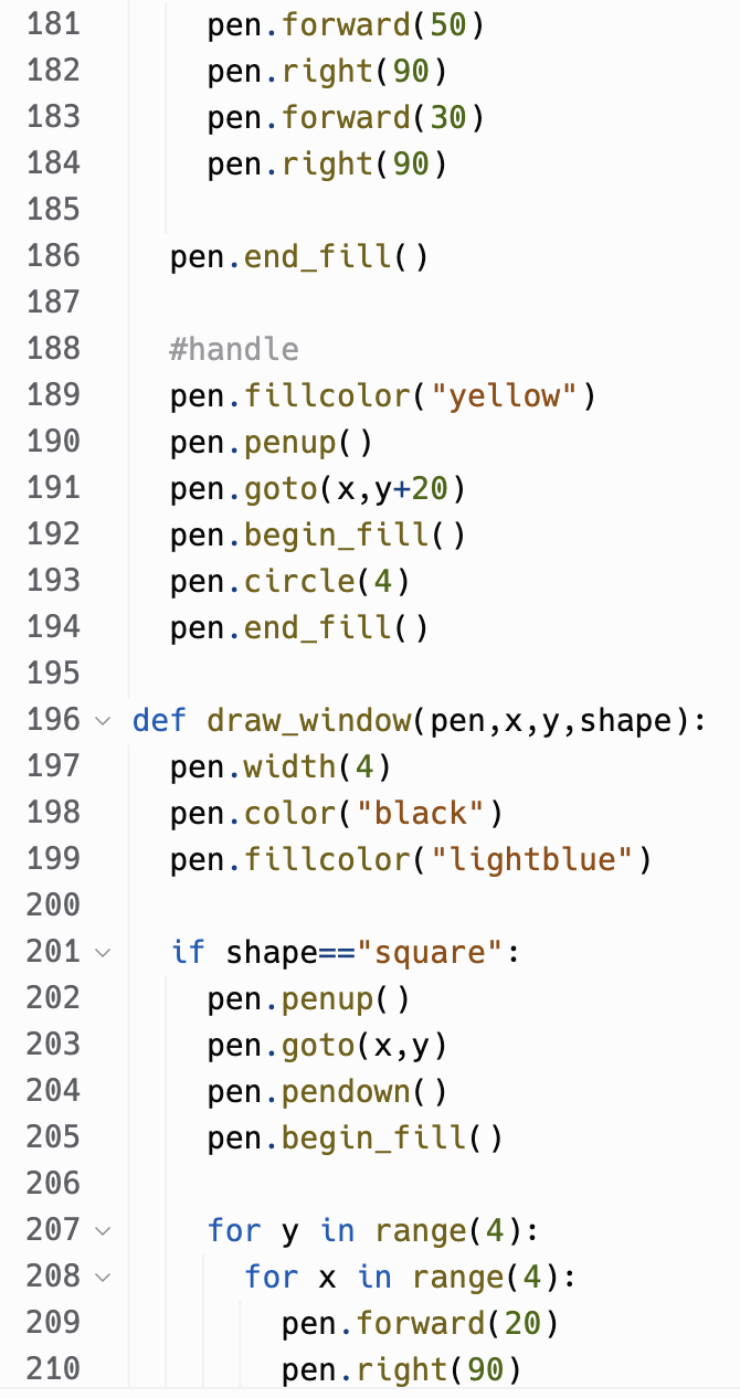 fancy house using turtle graphics. Starter Code Fork this REPL - Fancy