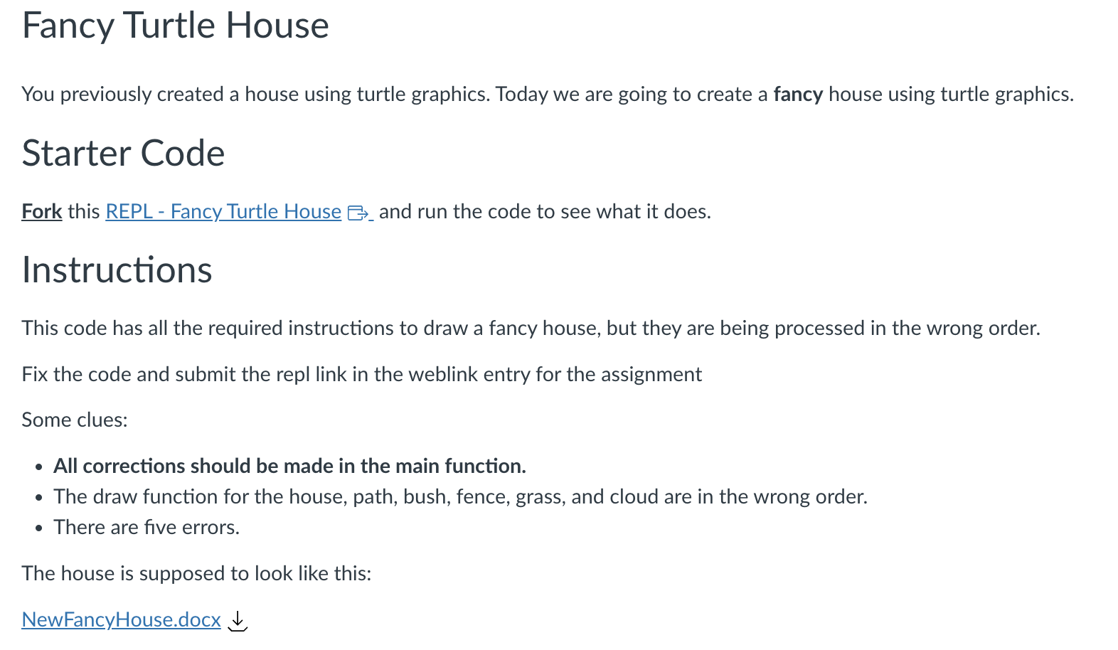 but they are being processed in the wrong order. Fix the code