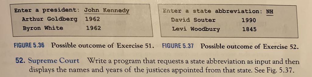Can you please solve Q52 in python. Enter a president: John