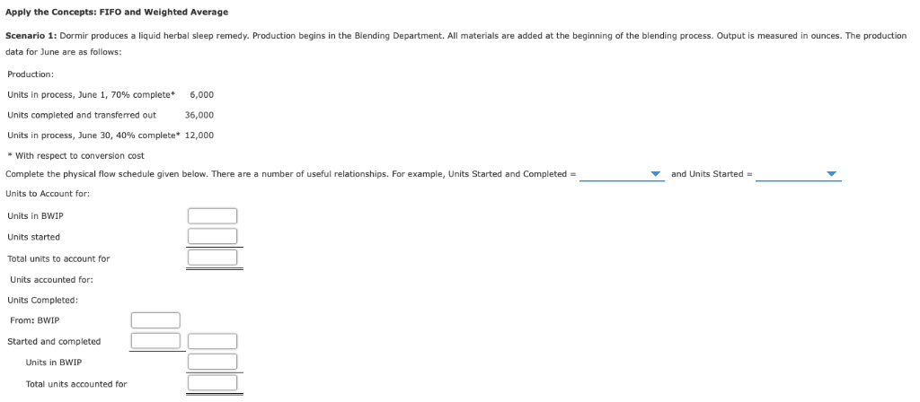 p Apply the Concepts: FIFO and Weighted Average Scenario 1: Dormir
