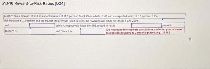  S13-18 Reward-to-Risk Ratios [LO4]