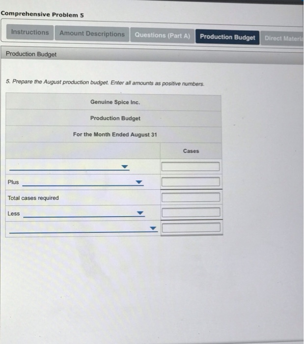 Coat Cost Bh 22-4.a Comprehensive Assignment Comprehensive Problem 5 Instructions Amount Descriptions
