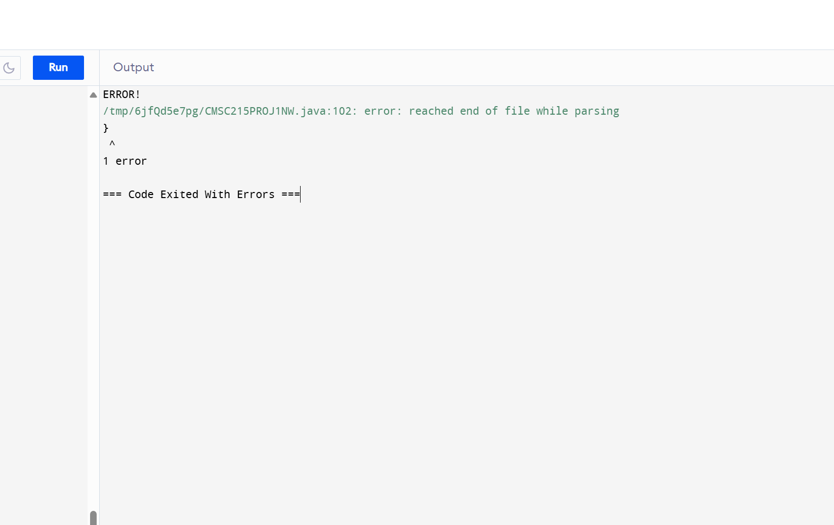  I keep getting this error while trying to run my java