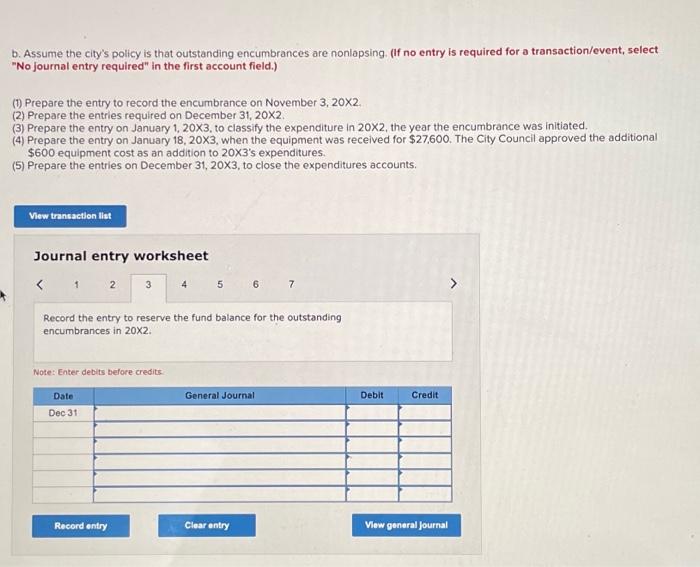 account field.) (1) Prepare the entry required on January 1,20X3, to cancel